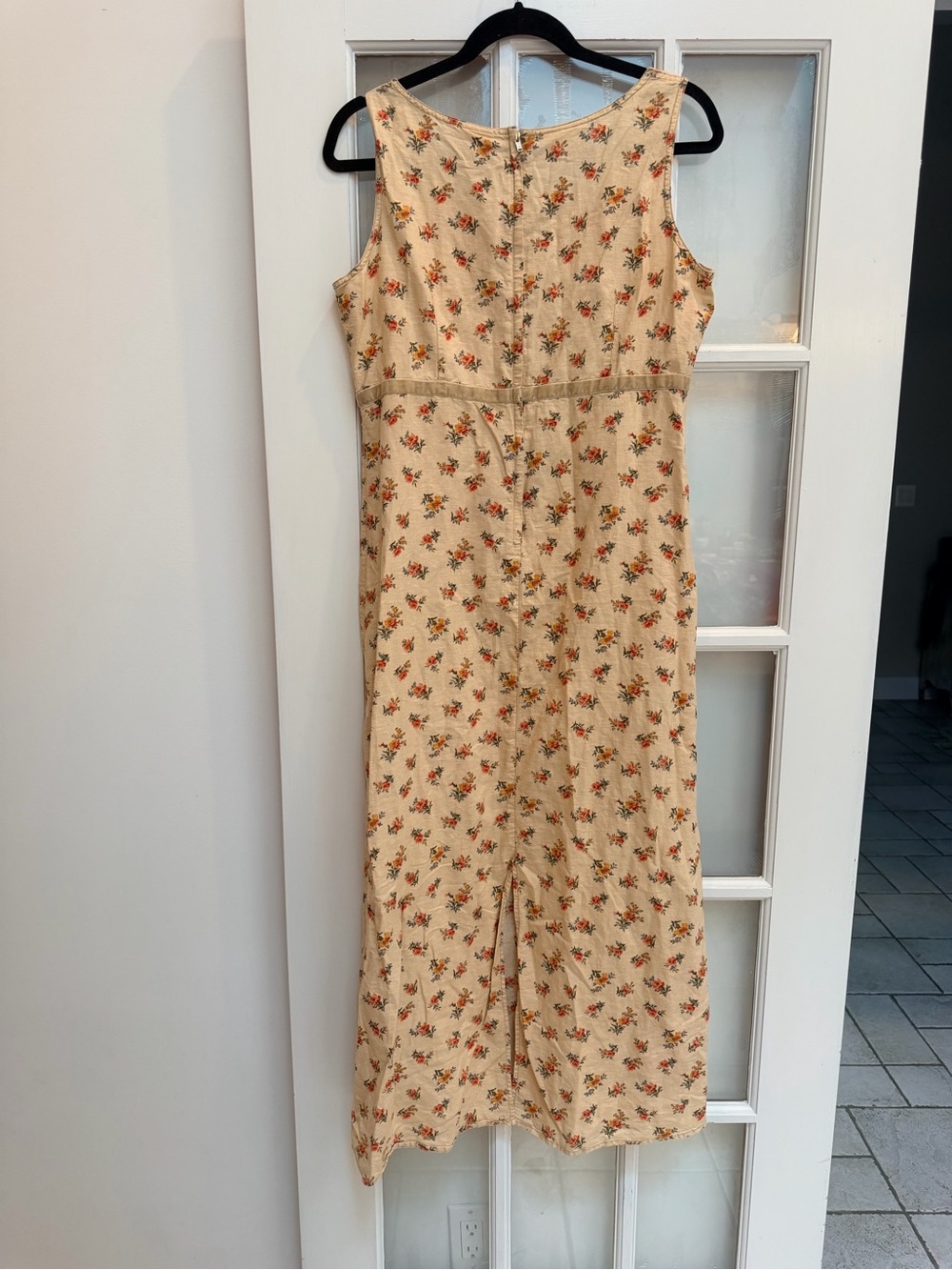 Vintage Liz Claiborne Y2K 90’s Feminine Linen Country Floral Maxi Dress Size 12 - Picture 4 of 13